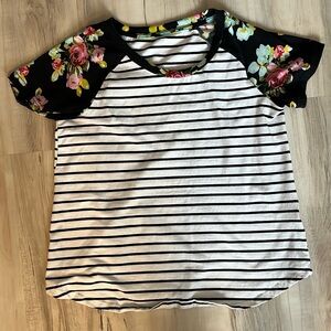 Floral & Stripe Top